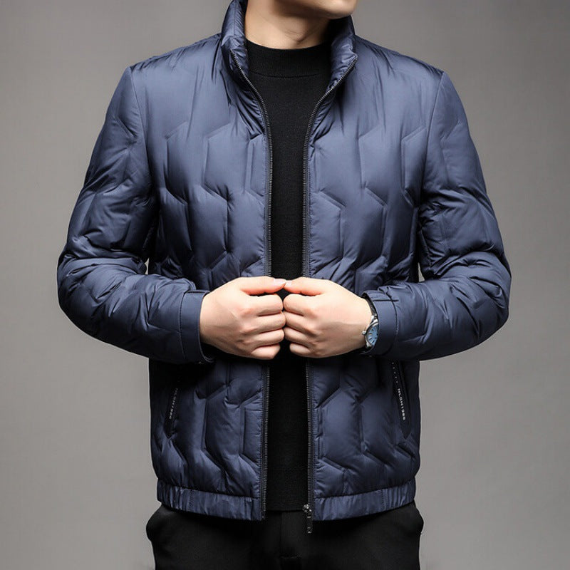 Jack Quilted Stand Collar Puffer Jacket | Zip Up Hip-Length Puffer Jacket