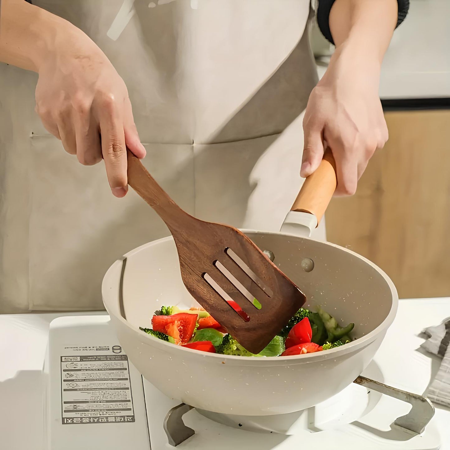Wooden Utensil Set with Ergonomic Handles