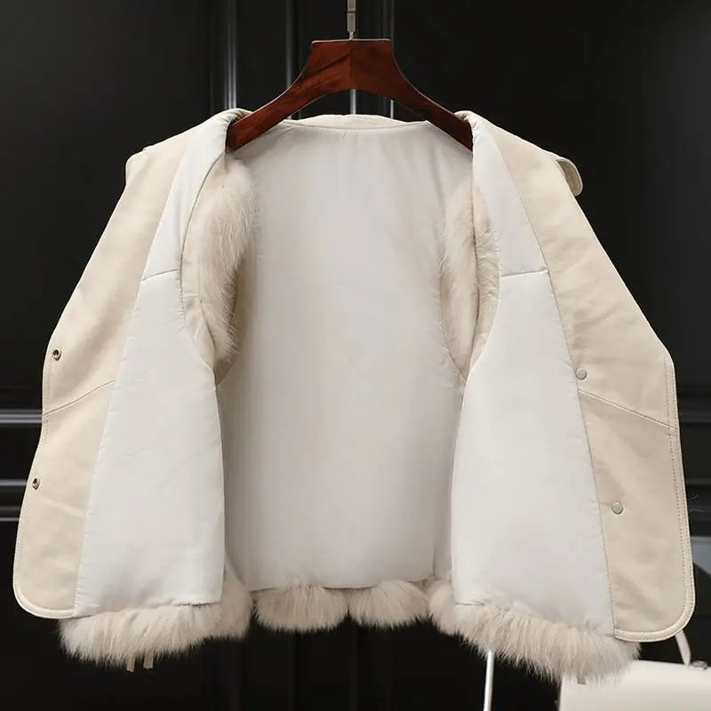 Isla Regular Fit Gilet | Collared Fur Trim Tie-Side Gilet