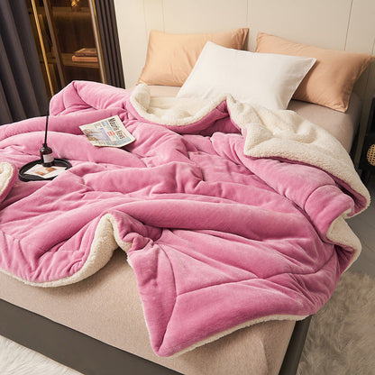 Cozy Sherpa Flannel Throw Blanket