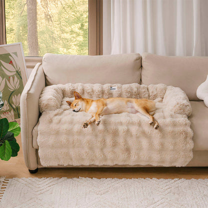 Pet Sofa Protector With Plush Fabric and Non-Slip Backing