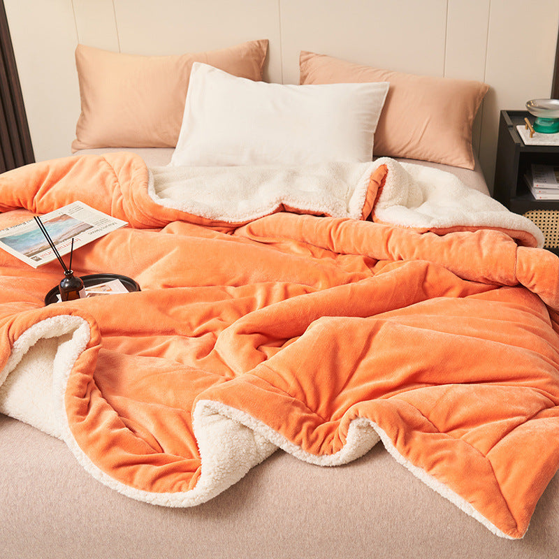 Cozy Sherpa Flannel Throw Blanket