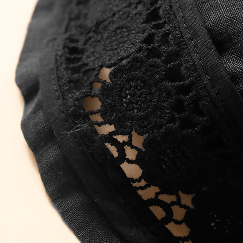 Relaxed Drawstring Shorts with Elegant Lace-Trimmed Hem