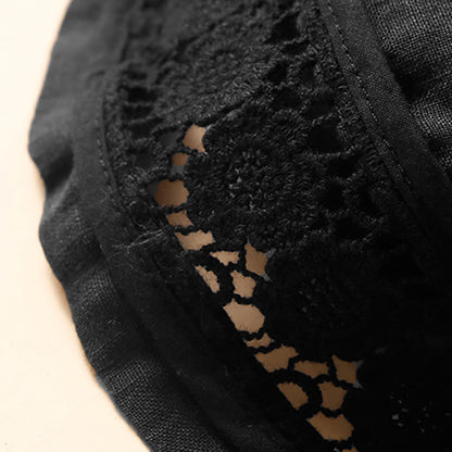 Relaxed Drawstring Shorts with Elegant Lace-Trimmed Hem