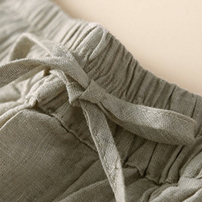 Relaxed Drawstring Shorts with Elegant Lace-Trimmed Hem