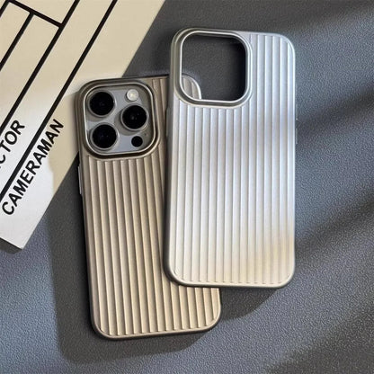 Minimalist Metallic Phone Case With Ribbed Texture