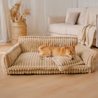 Contemporary Plush Dog Sofa Bed With Neck Support