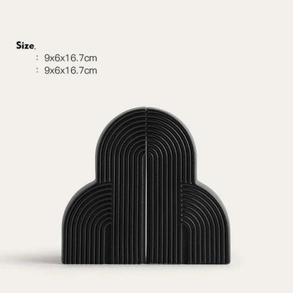 Contemporary Ceramic Bookends With Cloud Design
