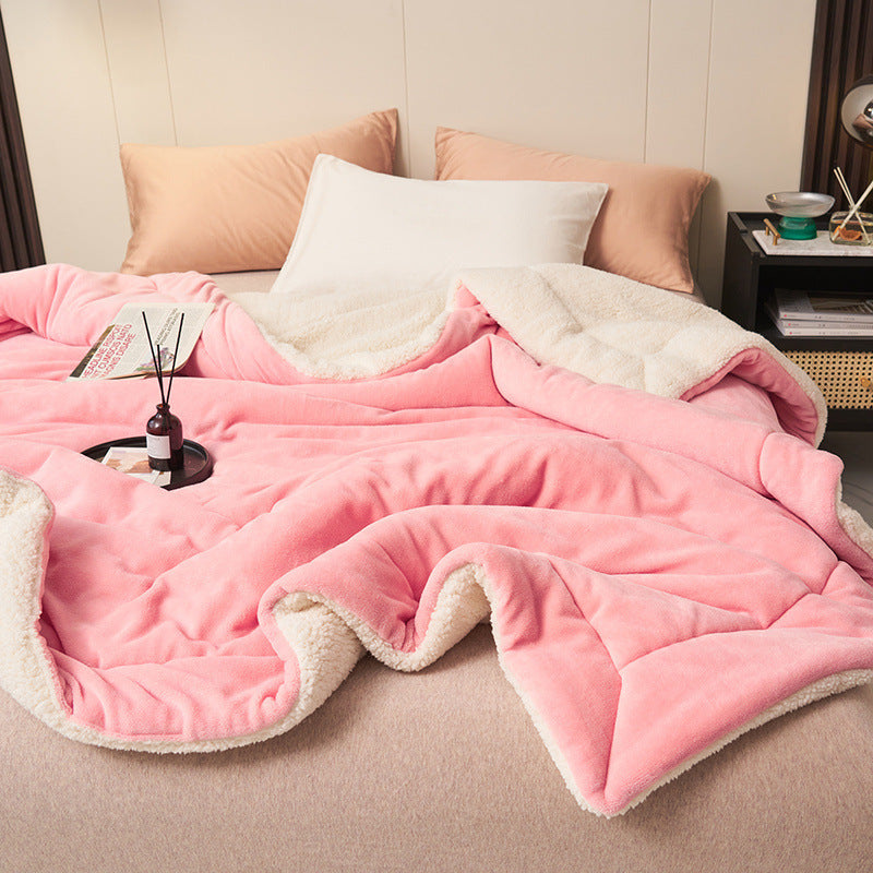 Cozy Sherpa Flannel Throw Blanket
