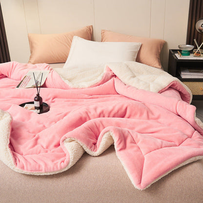 Cozy Sherpa Flannel Throw Blanket