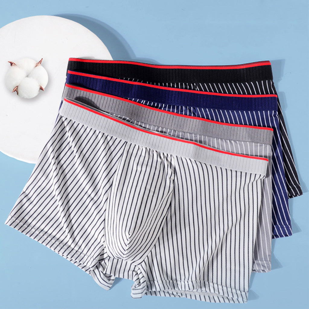 Noah Form-Fitting Striped Boxer Briefs | Ribbed Contrasting Waistband Boxer Briefs