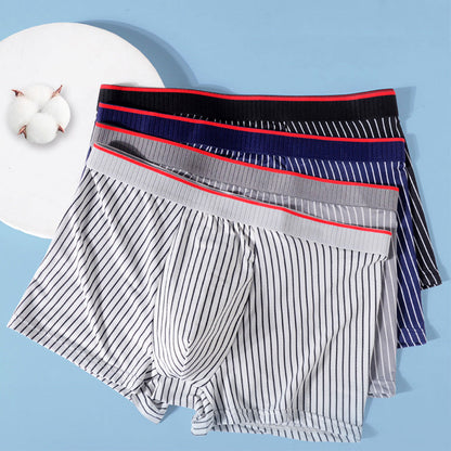 Noah Form-Fitting Striped Boxer Briefs | Ribbed Contrasting Waistband Boxer Briefs