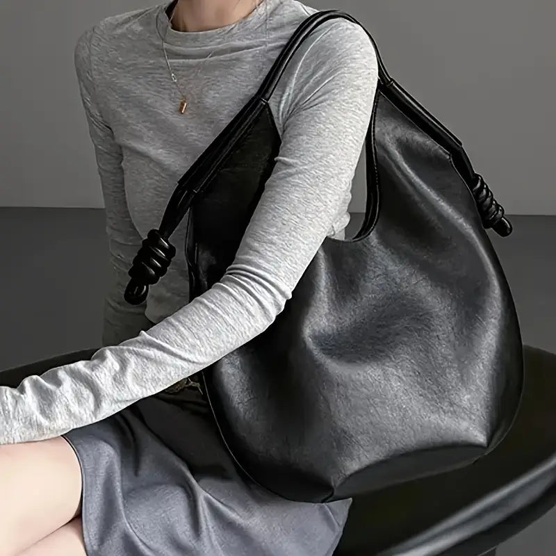 Rosie Slouchy Tote Bag | Knotted Detail Top Handle Tote Bag
