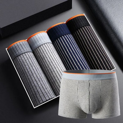 Noah Form-Fitting Striped Boxer Briefs | Ribbed Contrasting Waistband Boxer Briefs