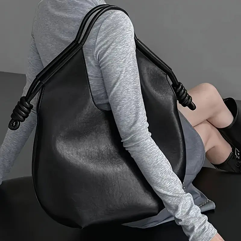 Rosie Slouchy Tote Bag | Knotted Detail Top Handle Tote Bag