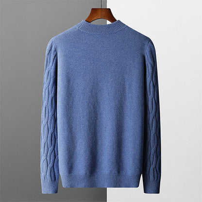 Arthur Cable Knit Mock Neck Sweater | Ribbed Long Sleeve Sweater