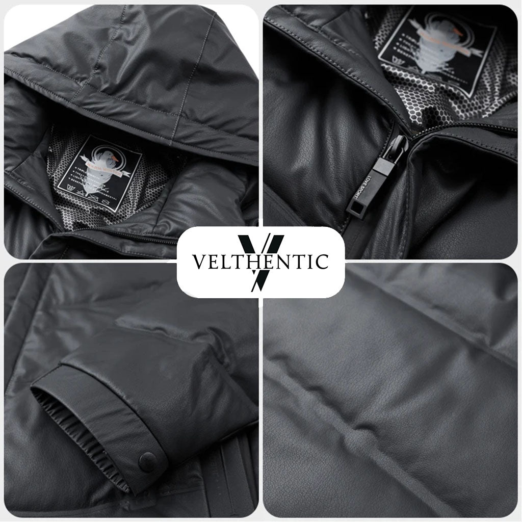 Samuel Quilted Puffer Jacket | Hooded Solid Zipper Puffer Jacket