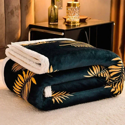 Cozy Floral Sherpa Throw Blanket