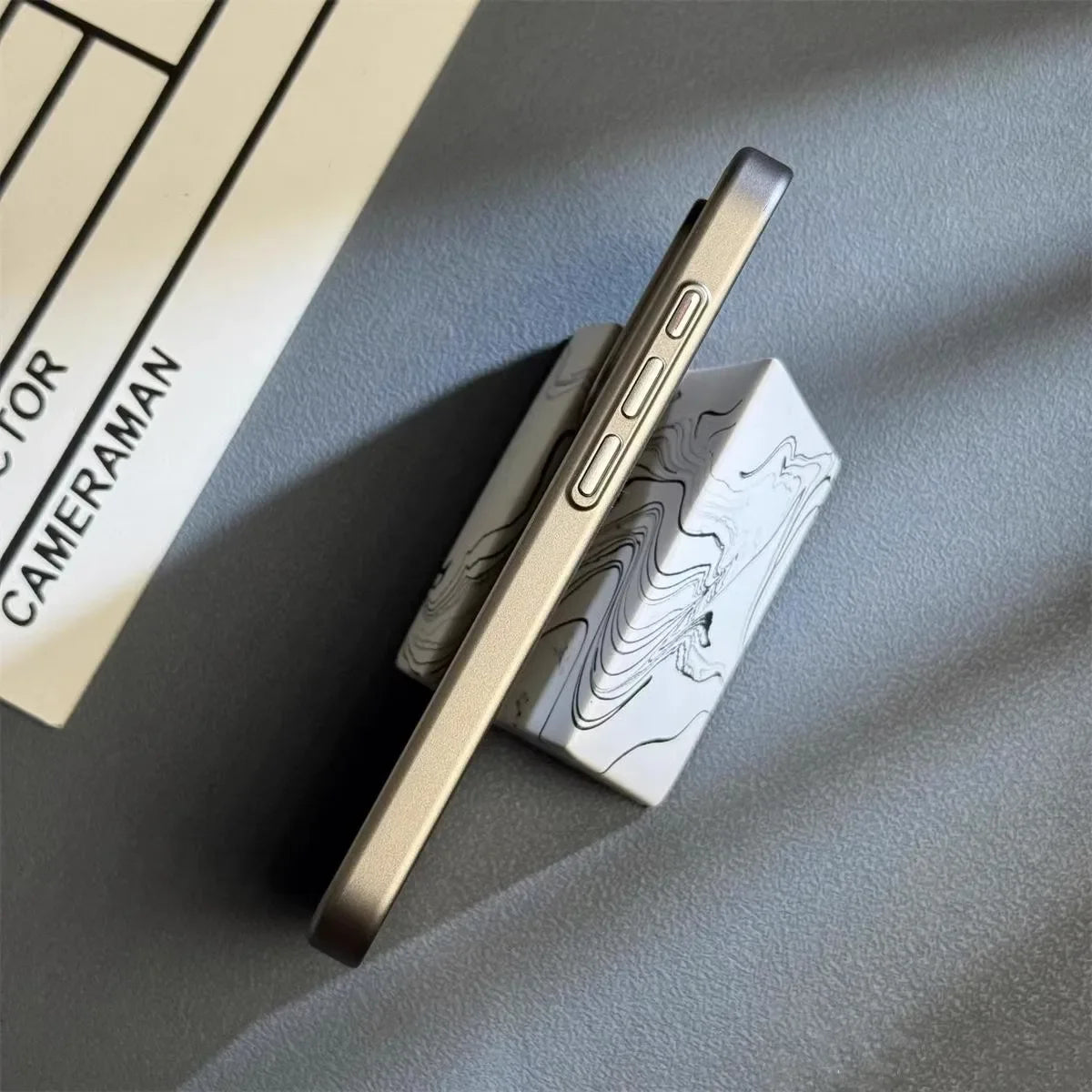 Minimalist Metallic Phone Case With Ribbed Texture