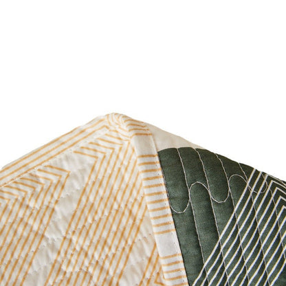 Modern Cotton Quilted Bedspread with Zig-Zag Design