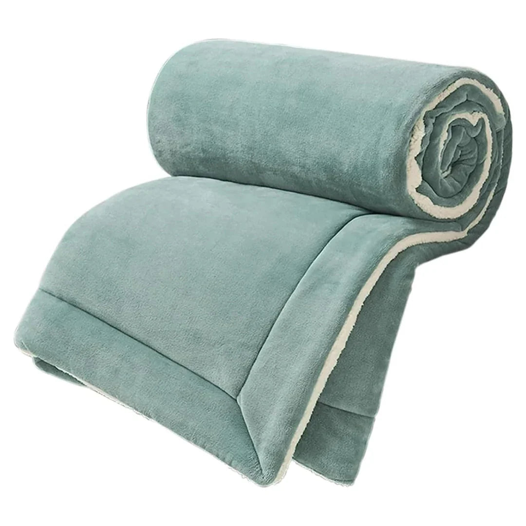 Cozy Sherpa Flannel Throw Blanket