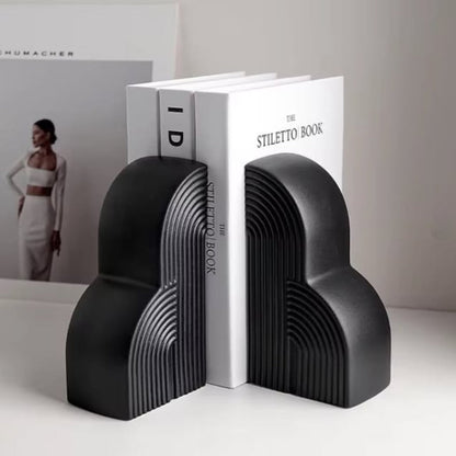 Contemporary Ceramic Bookends With Cloud Design