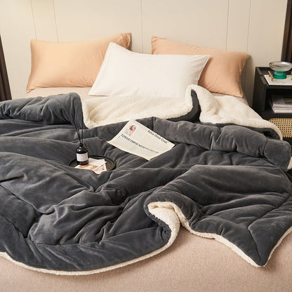 Cozy Sherpa Flannel Throw Blanket