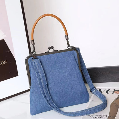 Isla Structured Frame Handbag | Kiss Lock Closure Metal Frame Handbag