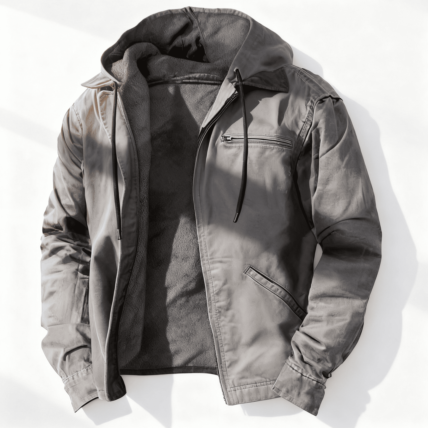 Oliver Hooded Jacket | Zipper Drawstring Hooded Jacket