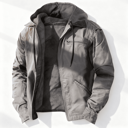 Oliver Hooded Jacket | Zipper Drawstring Hooded Jacket