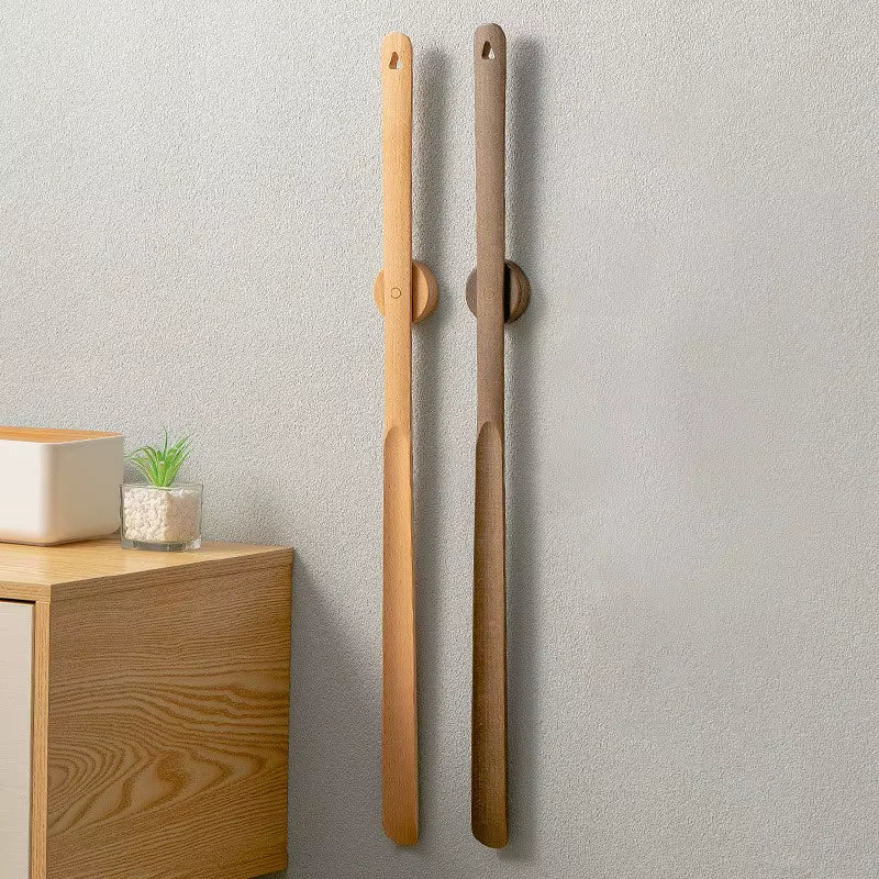 Wooden Shoehorn With Magnetic Wall Mount