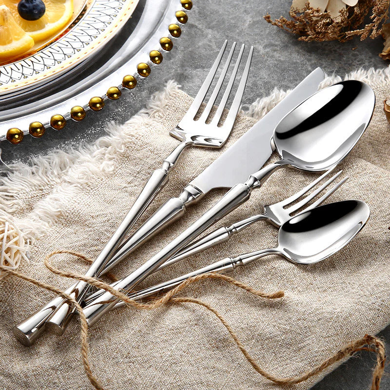Stainless Steel Flatware Set with Polished Finish