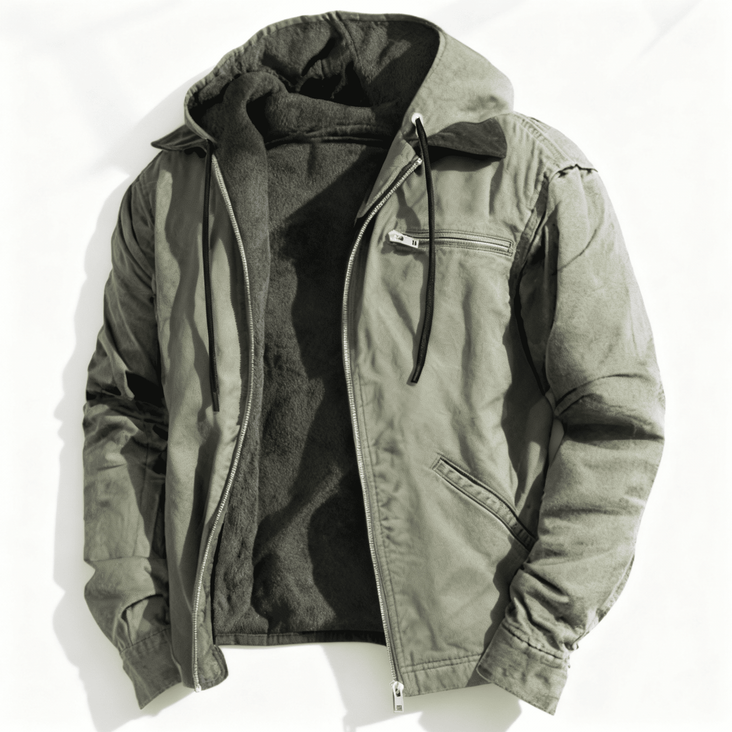 Oliver Hooded Jacket | Zipper Drawstring Hooded Jacket