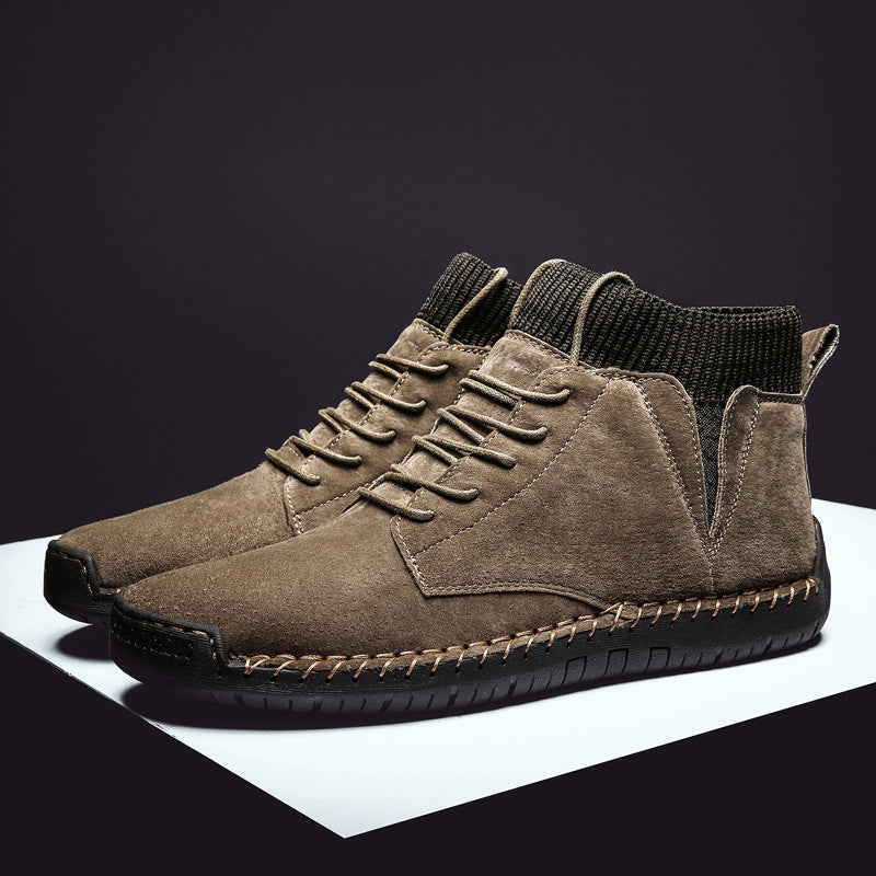 Joseph Ankle-High Chukka Boots | Lace-Up Knit Collar Boots