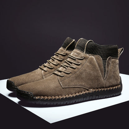 Joseph Ankle-High Chukka Boots | Lace-Up Knit Collar Boots