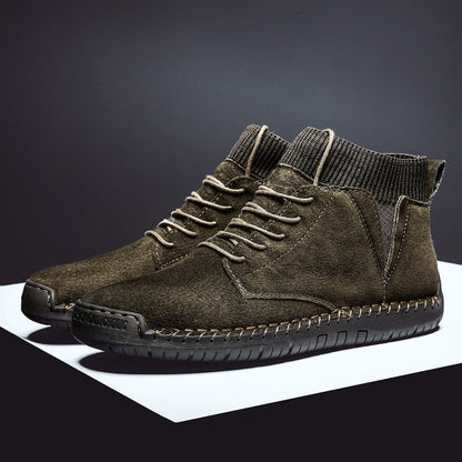 Joseph Ankle-High Chukka Boots | Lace-Up Knit Collar Boots