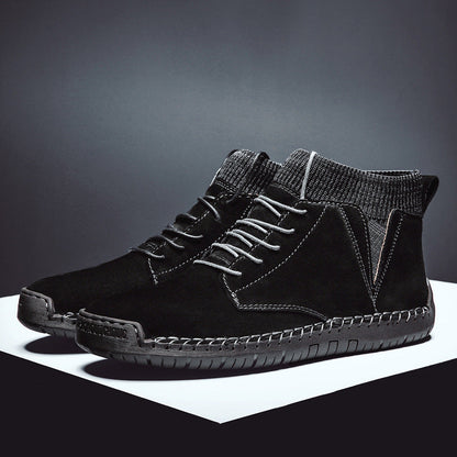 Joseph Ankle-High Chukka Boots | Lace-Up Knit Collar Boots