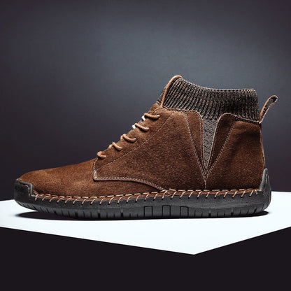 Joseph Ankle-High Chukka Boots | Lace-Up Knit Collar Boots