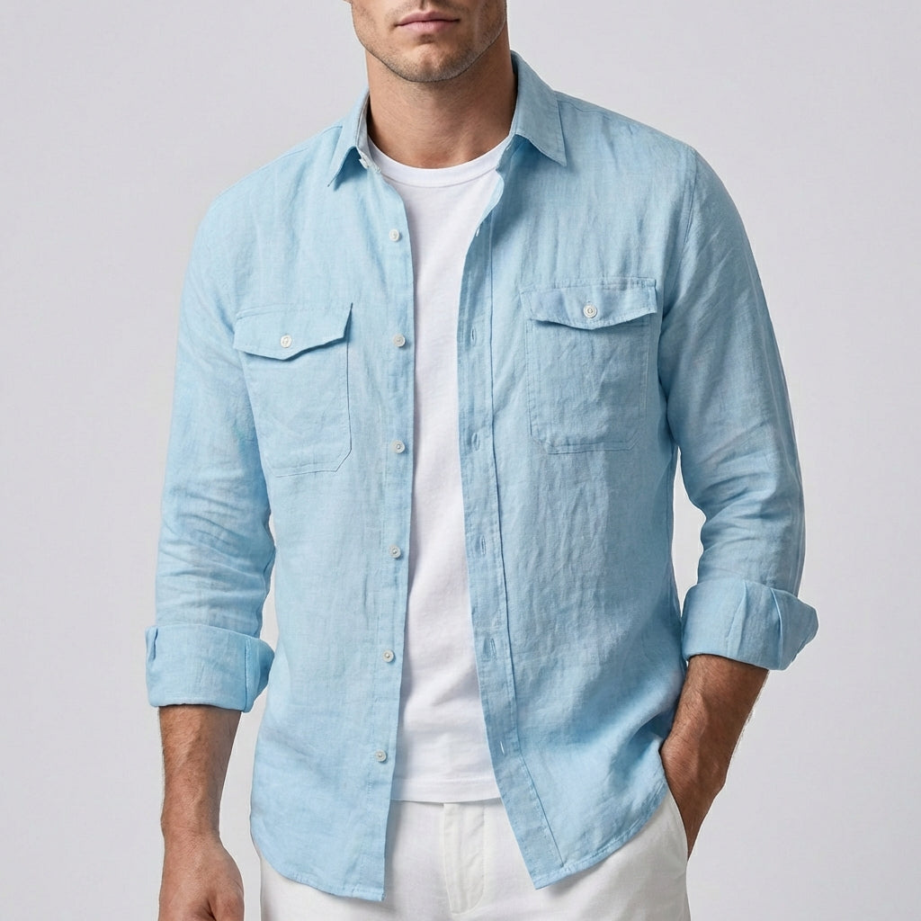 Lincoln Relaxed Button-Down Shirt with Chest Pockets