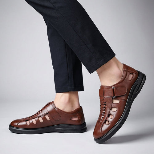 Marcellus Fisherman Sandals with Woven Detailing and Sport Sole