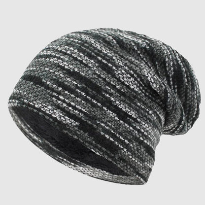 Oliver Slouchy Beanie | Striped-Lined Knit Beanie