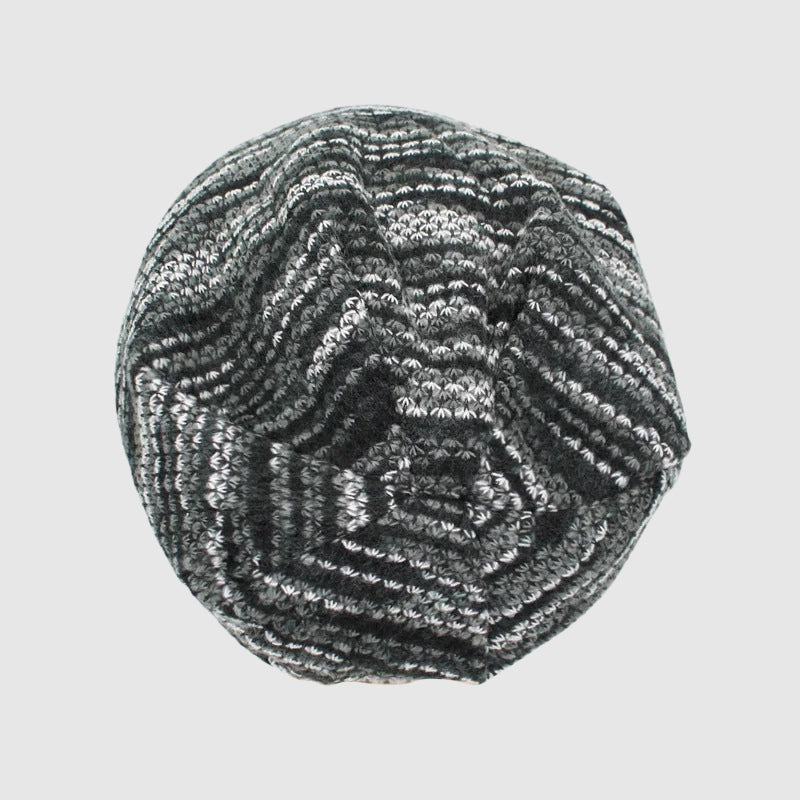 Oliver Slouchy Beanie | Striped-Lined Knit Beanie