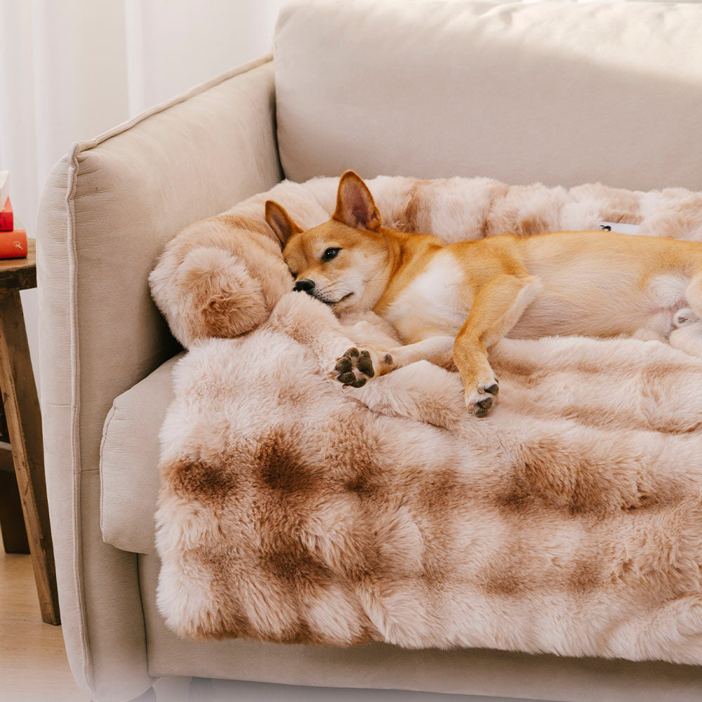 Pet Sofa Protector With Plush Fabric and Non-Slip Backing