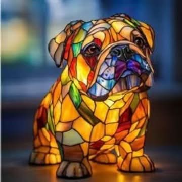 Art Deco Stained Glass Table Lamp