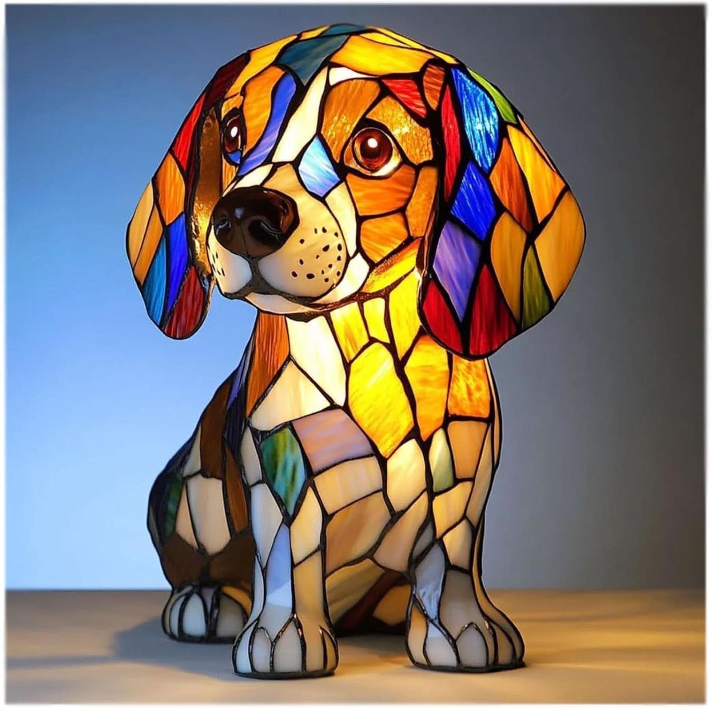 Art Deco Stained Glass Table Lamp