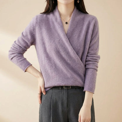 Wool blend wrap sweater VIP