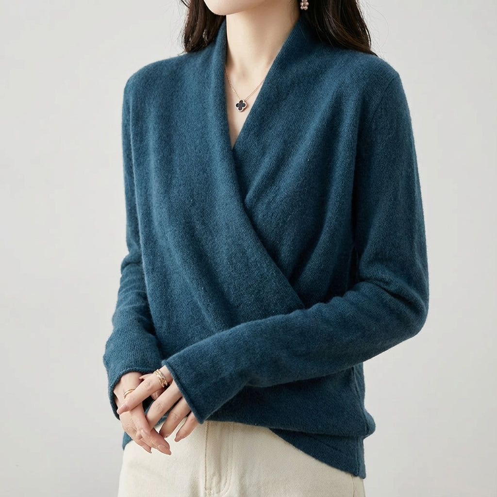 Wool blend wrap sweater VIP
