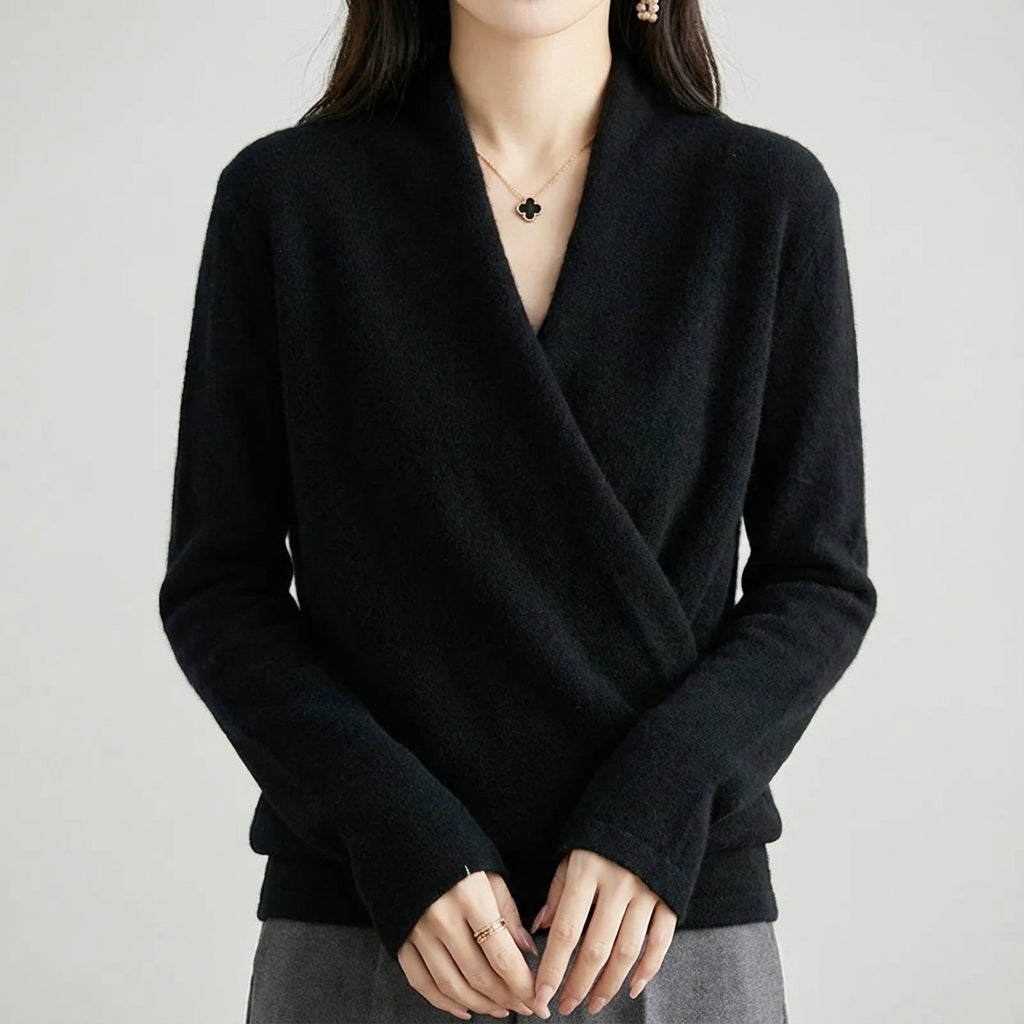 Wool blend wrap sweater VIP
