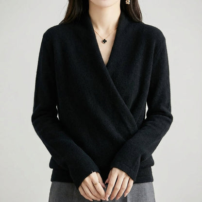 Wool blend wrap sweater VIP