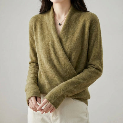 Wool blend wrap sweater VIP